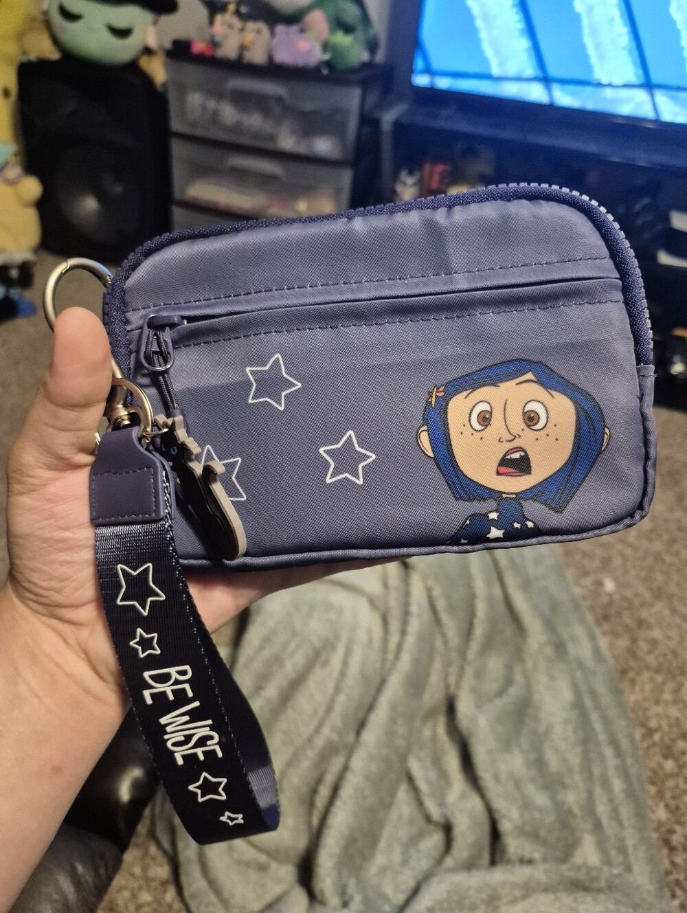 Coraline cat wristlet